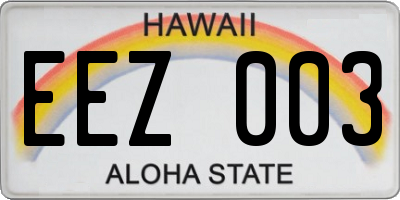 HI license plate EEZ003