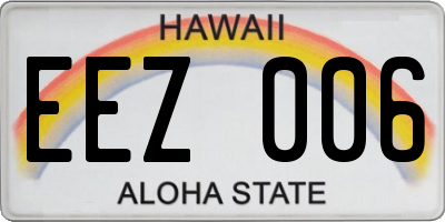 HI license plate EEZ006