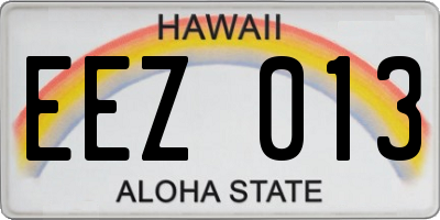 HI license plate EEZ013