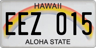 HI license plate EEZ015