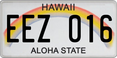 HI license plate EEZ016