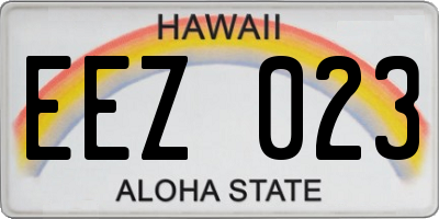 HI license plate EEZ023