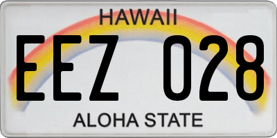 HI license plate EEZ028