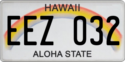 HI license plate EEZ032