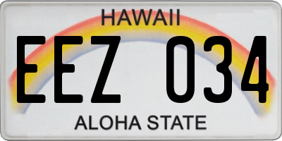 HI license plate EEZ034