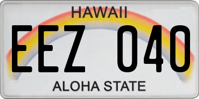 HI license plate EEZ040