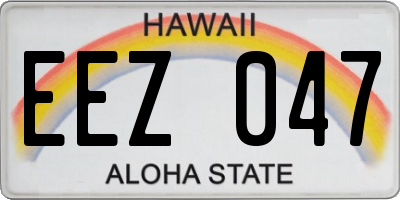 HI license plate EEZ047