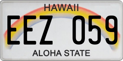 HI license plate EEZ059