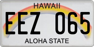 HI license plate EEZ065