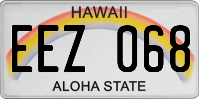 HI license plate EEZ068