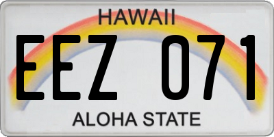 HI license plate EEZ071