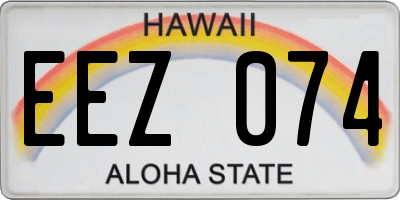HI license plate EEZ074