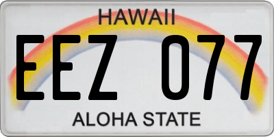HI license plate EEZ077
