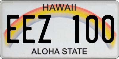 HI license plate EEZ100