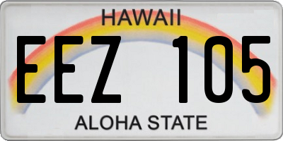 HI license plate EEZ105