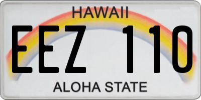 HI license plate EEZ110