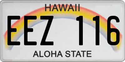 HI license plate EEZ116