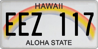 HI license plate EEZ117