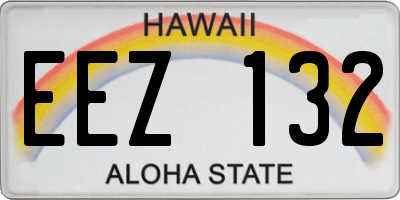 HI license plate EEZ132