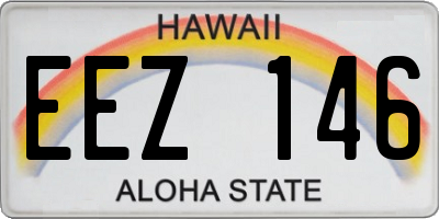 HI license plate EEZ146