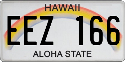 HI license plate EEZ166