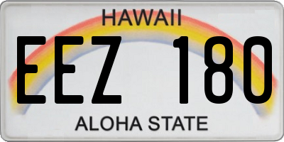 HI license plate EEZ180