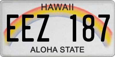 HI license plate EEZ187