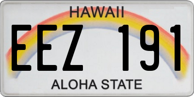 HI license plate EEZ191
