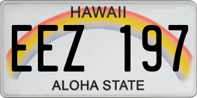 HI license plate EEZ197