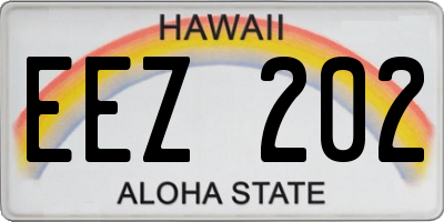 HI license plate EEZ202