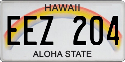 HI license plate EEZ204