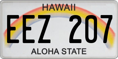 HI license plate EEZ207