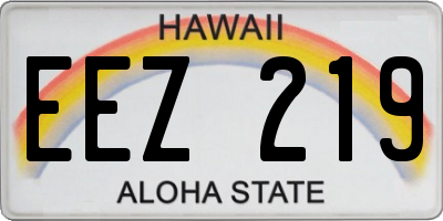 HI license plate EEZ219