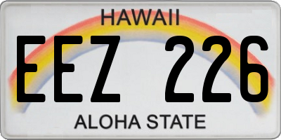 HI license plate EEZ226