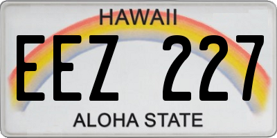 HI license plate EEZ227