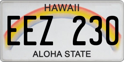 HI license plate EEZ230