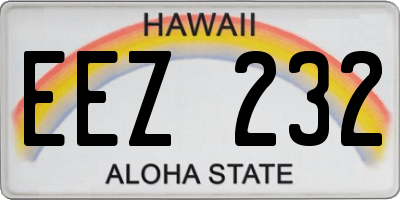 HI license plate EEZ232
