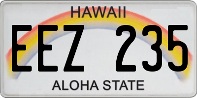 HI license plate EEZ235