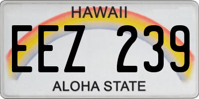 HI license plate EEZ239