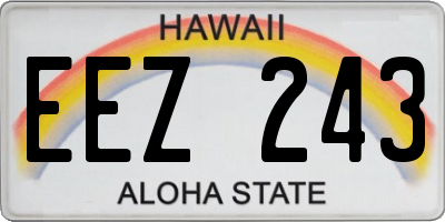 HI license plate EEZ243