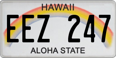 HI license plate EEZ247