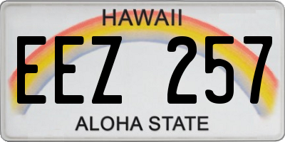 HI license plate EEZ257
