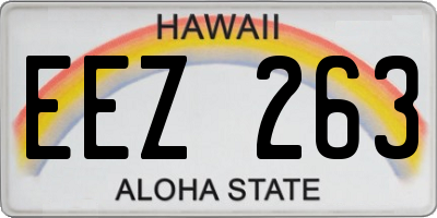HI license plate EEZ263