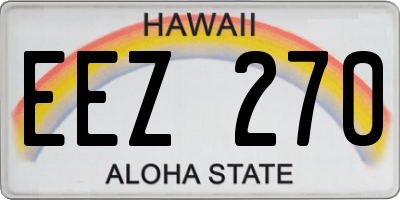 HI license plate EEZ270