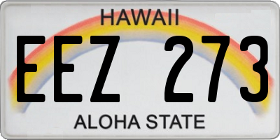 HI license plate EEZ273