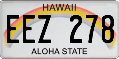 HI license plate EEZ278