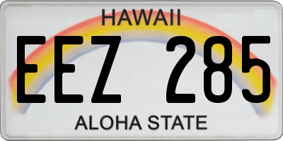 HI license plate EEZ285