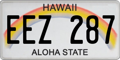 HI license plate EEZ287