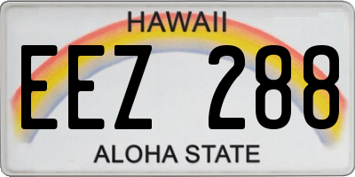 HI license plate EEZ288
