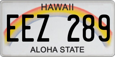 HI license plate EEZ289